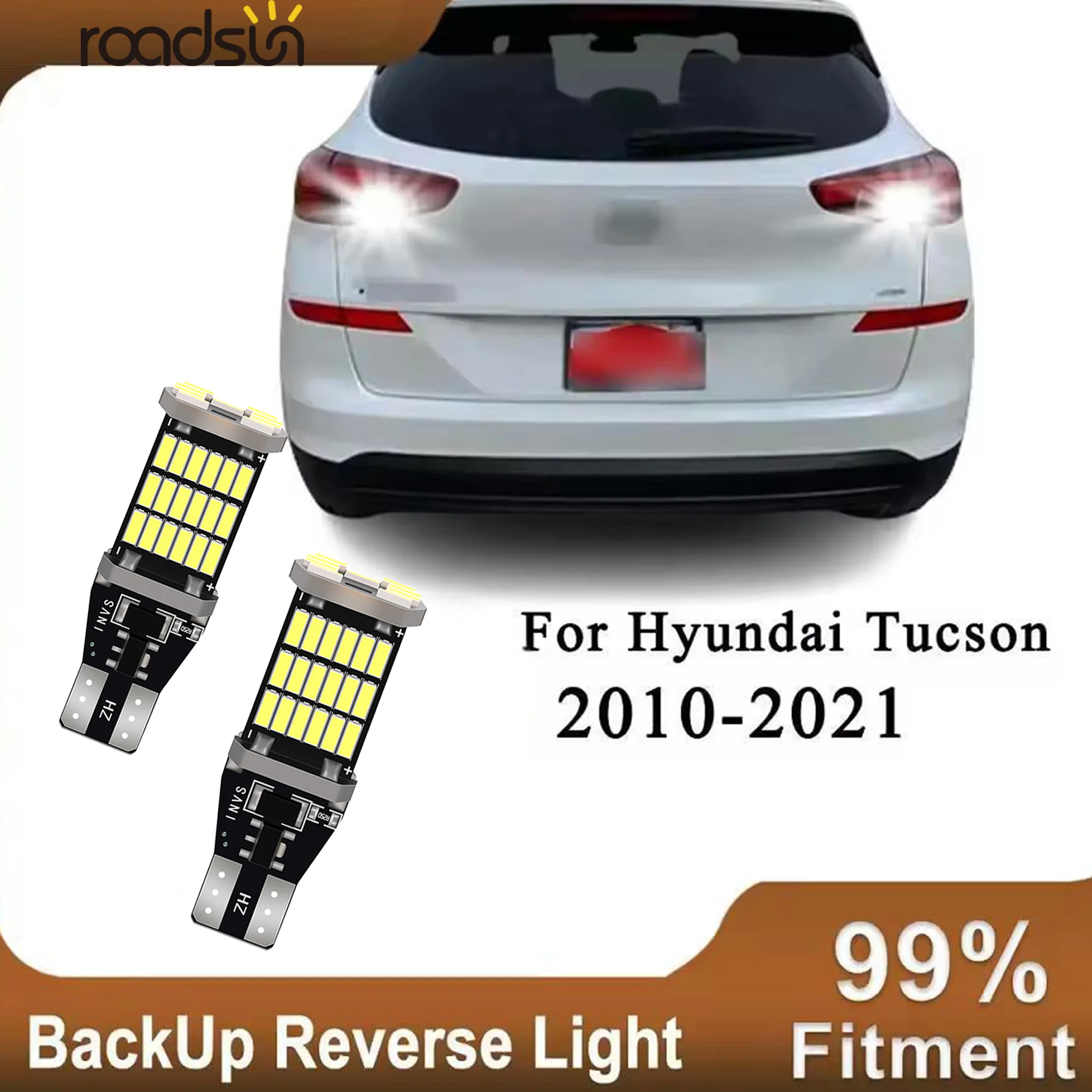2x Back Up Bulbs 912 921 T15 Reverse Light 12v 6000K For Hyundai Tucson 2010-2021 2020 2019 2018 2017 2016 2015 2014 2013 2012