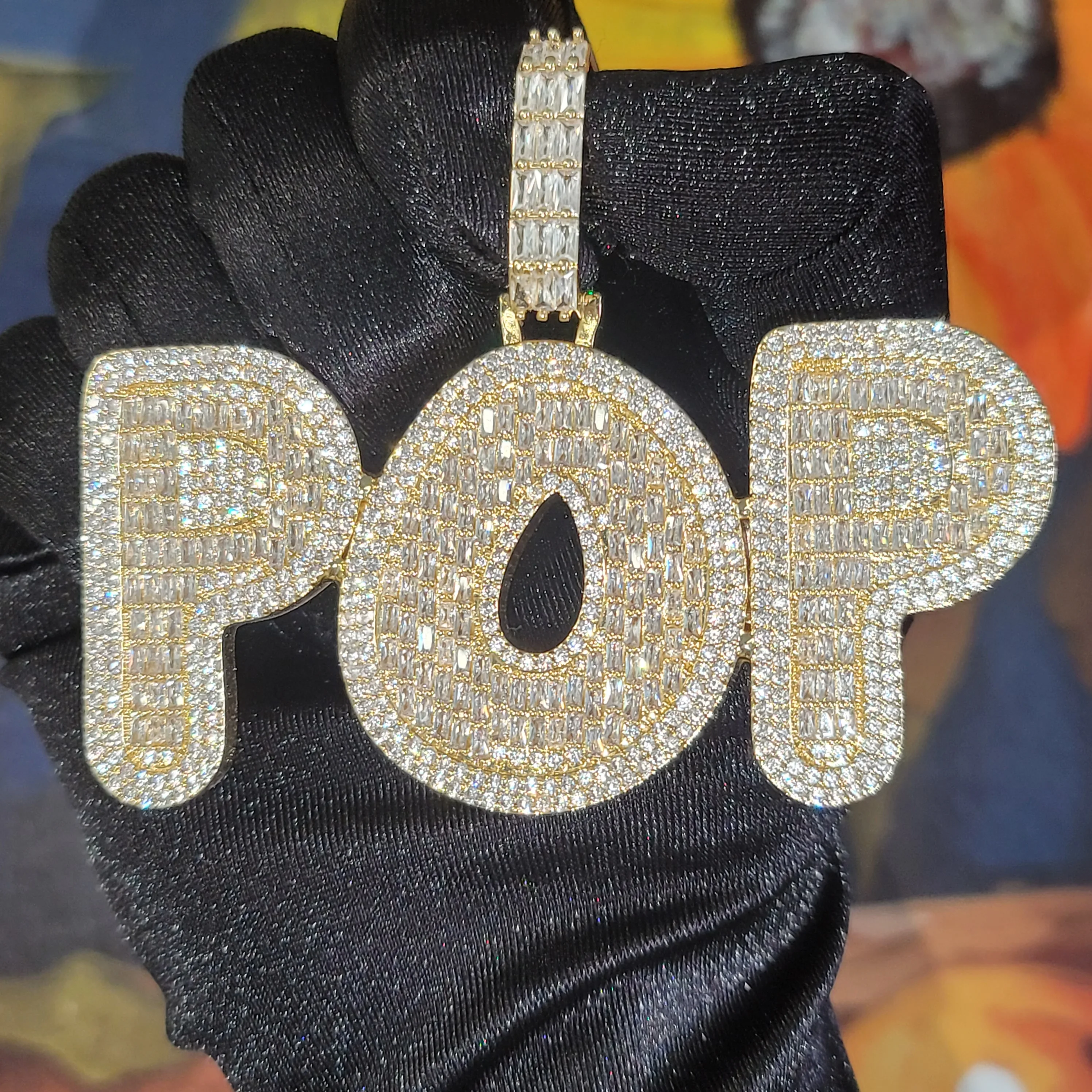Custom Personalized Letters&Number Pendant With 18MM Cuban Link Chain Iced Out Design Font Hip Hop Necklace Jewelry Party Gifts