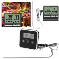 Kitchen Digital Timing Food Thermometer Temperature Meter for Oven BBQ Grill Timer Function Meat Probe Electronic Kitchen Tools
