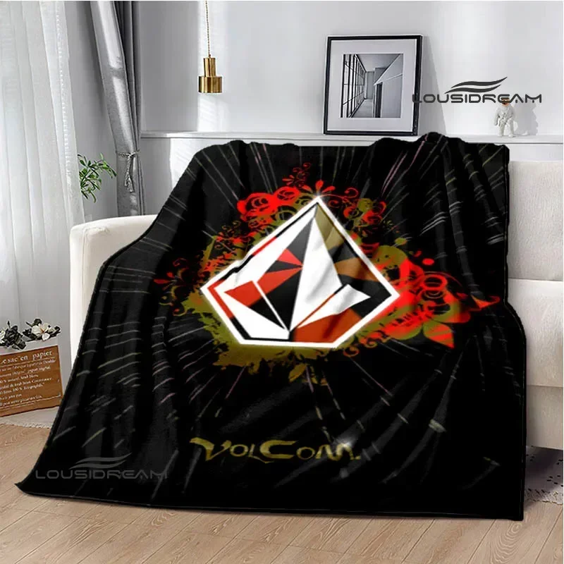 V-VOLCOM LOGO printed blankets Flange Warm blanket soft and comfortable home travel bed blanket picnic blankets birthday gift