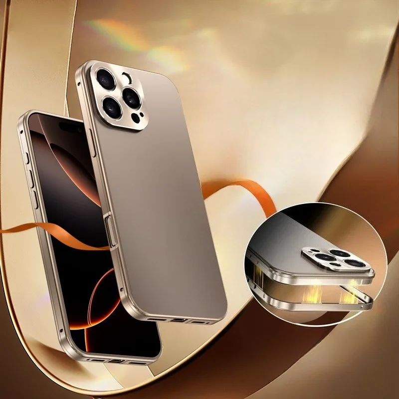 

Drop-resistant Fingerprint-resistant Matte Titanium Alloy Ultra-thin Back Cover for IPhone 15 14 13 Pro Max Plus Metal Shell