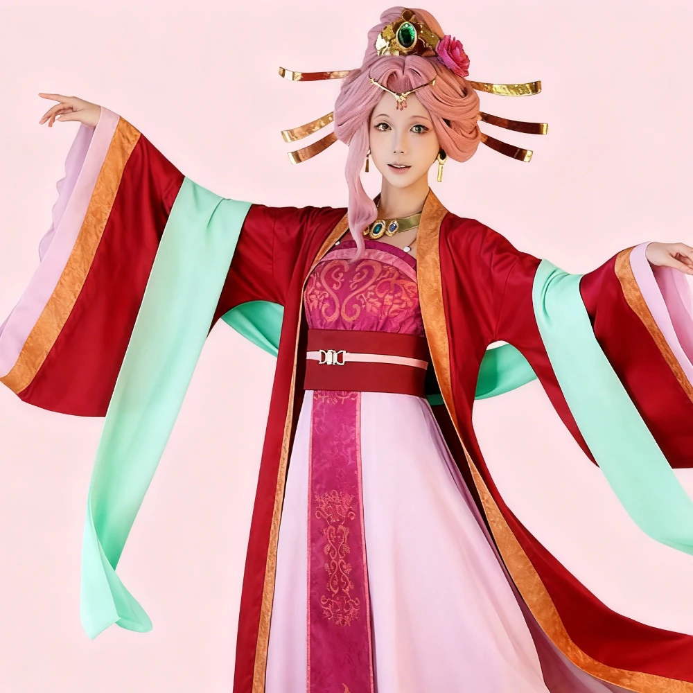 애니메이션 약사의 일기 Gyokuyou 코스프레 의상 여성용 레드 한푸 드레스 롤플레이 의상 할로윈 코스프레 컨벤션 슈트