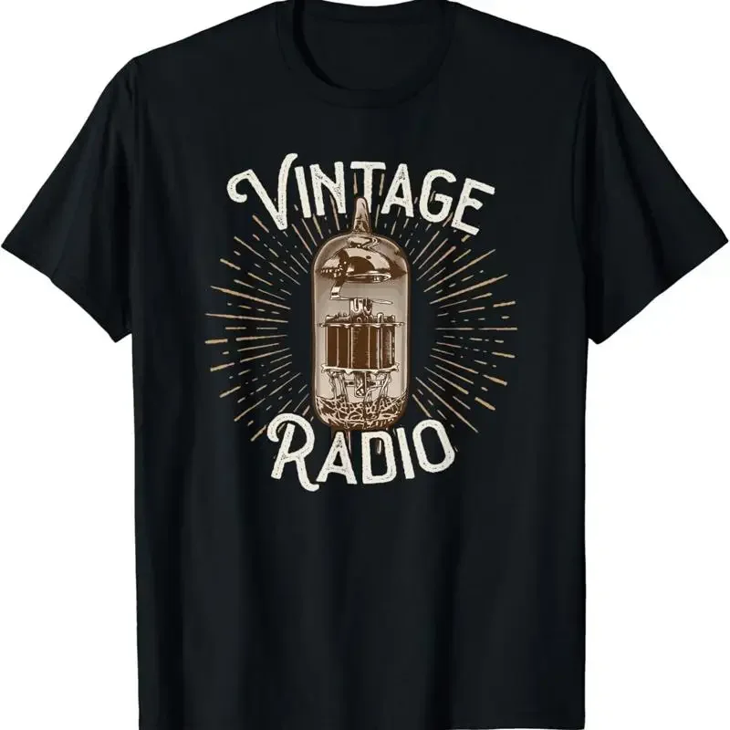 Vintage Radio Design_ Antique Collector_ Valve Tube_ Retro T Shirt