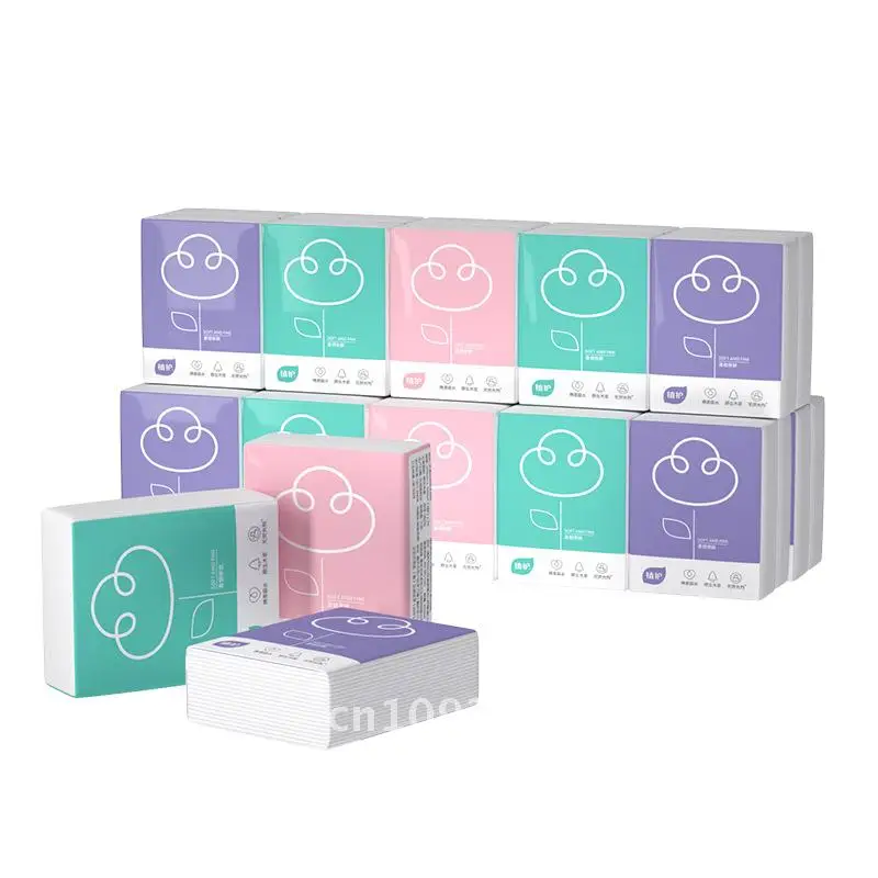 

50 маленьких пакетов, носовой платок для защиты растений, бумажный портативный трехслойный салфетка для лица, девственная древесная целлюлоза, без запаха, дом