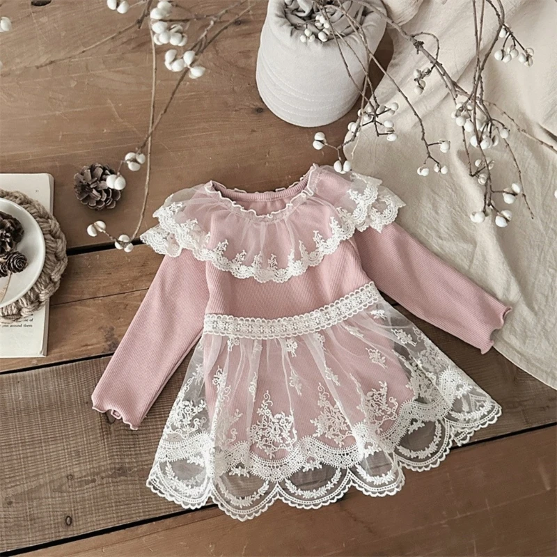 

229, весенне-осенний кружевной детский фартук для маленьких девочек, милая мини-юбка принцессы, мягкий дышащий аксессуар для детской одежды