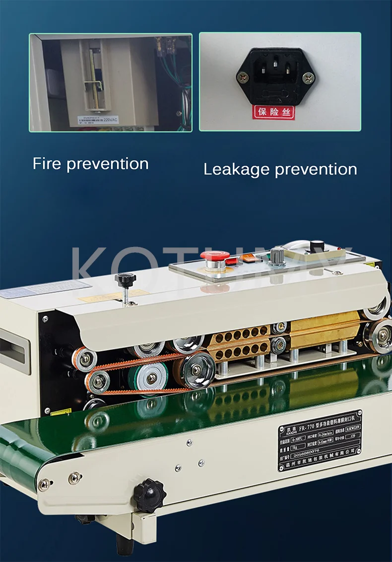 FR-770 Automatyczna zgrzewarka ciągła Pozioma automatyczna zgrzewarka Pozioma zgrzewarka do worków do produkcji torebek Data wydruku