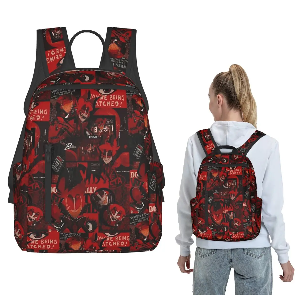 Alastor Error Backpack Large Capacity Boys Girls BookBag School Bag Shoulder Bags for Men Women