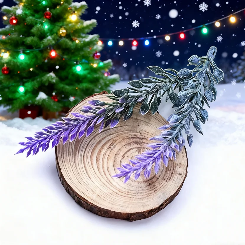 

50Pcs/80pcs Lavender Plastic Flower DIY Wedding Gift Box Festival Decoration Home Vase Table Christmas Garland Artificial Plants