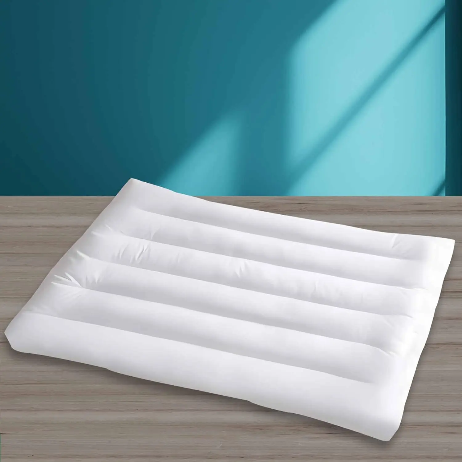 

Ultra Flat Thin Pillow for Back and Stomach Sleepers, Hypoallergenic Down Alternative Filling, Standard Size 18x26 in