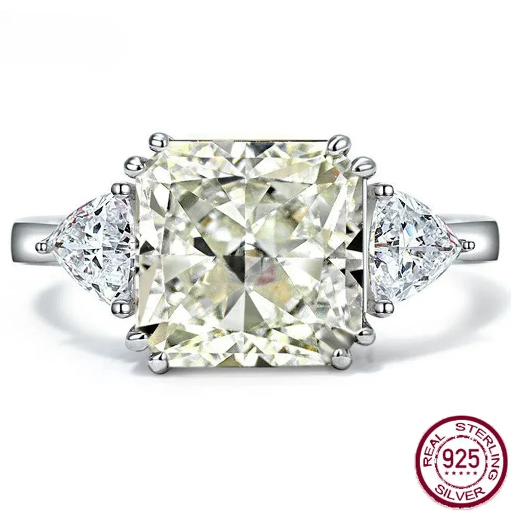 

Wong Rain 925 sterling silver G-color creates Moissanite wedding engagement cocktail ring for women's boutique wedding jewelry