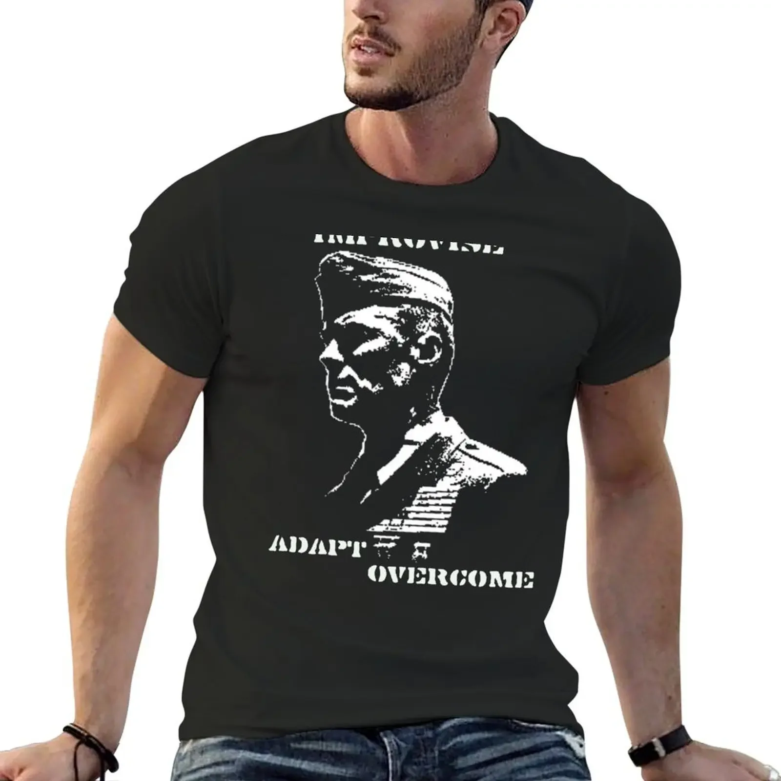 

IMPROVISE.ADAPT.OVERCOME.-Gunny Highways Mantra. T-shirt heavyweights boys whites Blouse slim fit t shirts for men