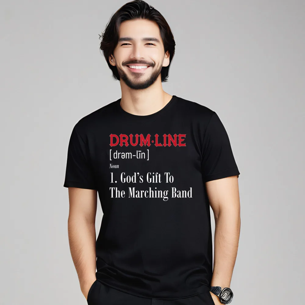 Drumline Definition Shirt For Percussion Tops & Tees Retro O-Neck Design Short Sleeve Cotton Fabric Mens T Shirt Tops Shirt