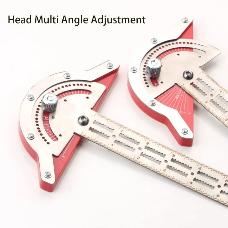 Imagem -02 - Marceneiros Edge Ruler Ferramentas de Medição de Ângulo Métrica e Polegadas Ferramenta Multifuncional de Medida de Ângulo Rack de Armazenamento de Parede