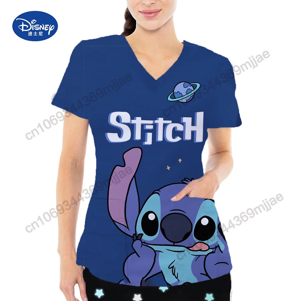 Women's Cropped V-neck Anime Tshirt Pocket Tshirts Woman Cartoon 2024s Clothes Y2k Tops for Women With Free Shipping Yk2 BLOUS image 4