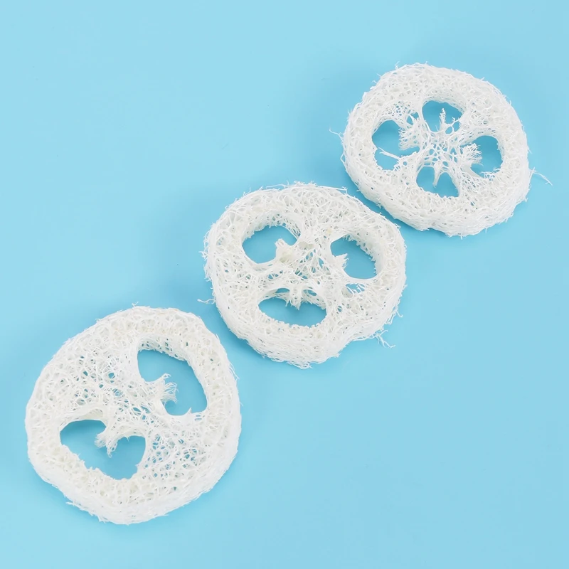 4-6Cm di larghezza 50 pz/lotto fetta di luffa naturale fai da te personalizzare strumenti di sapone, detergente, spugna Scrubber, porta sapone