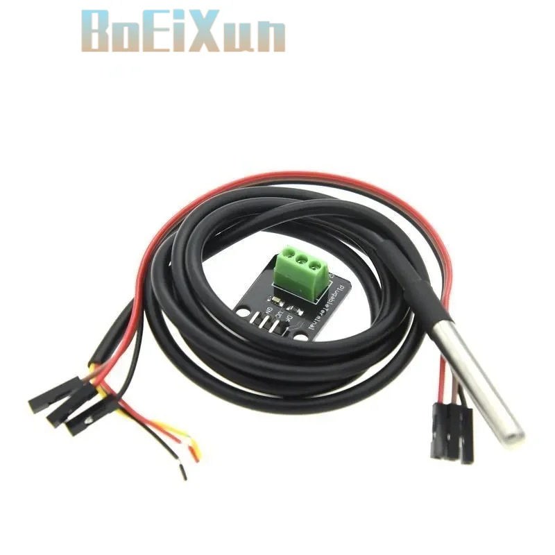 DS18B20 Stainless Steel Package 1/2/3/5Meter 100/200/300/500CM Waterproof 18b20 Cable Probe Temperature Sensor