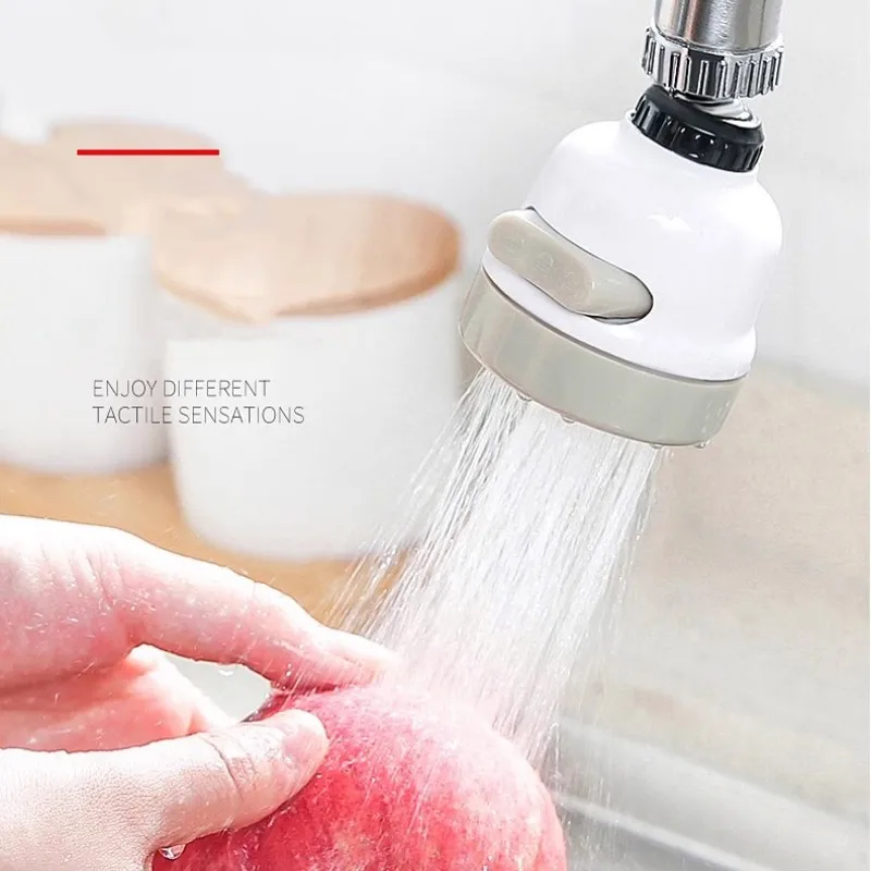 3 tryby Aerator do kranu Ruchoma elastyczna głowica kranu Dyfuzor prysznicowy Obrotowa dysza Regulowany kran wspomagający Akcesoria kuchenne — zdjęcie 4