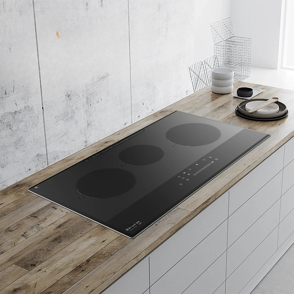 Placa de Inducción Integrada, Placa de Inducción Tuya, Placa de Inducción Inteligente con Wi-Fi, Placa de Inducción Eléctrica, Ahorro de Energía y Tiempo, Color Negro