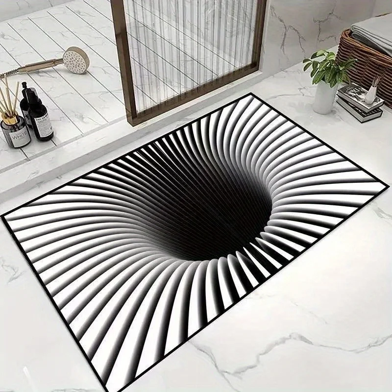 3D Illusion Doormat,Polyester Mat,Machine Washable,Durable with PVC Backing, for Entryway,Bedroom, Kitchen, Christmas, Halloween