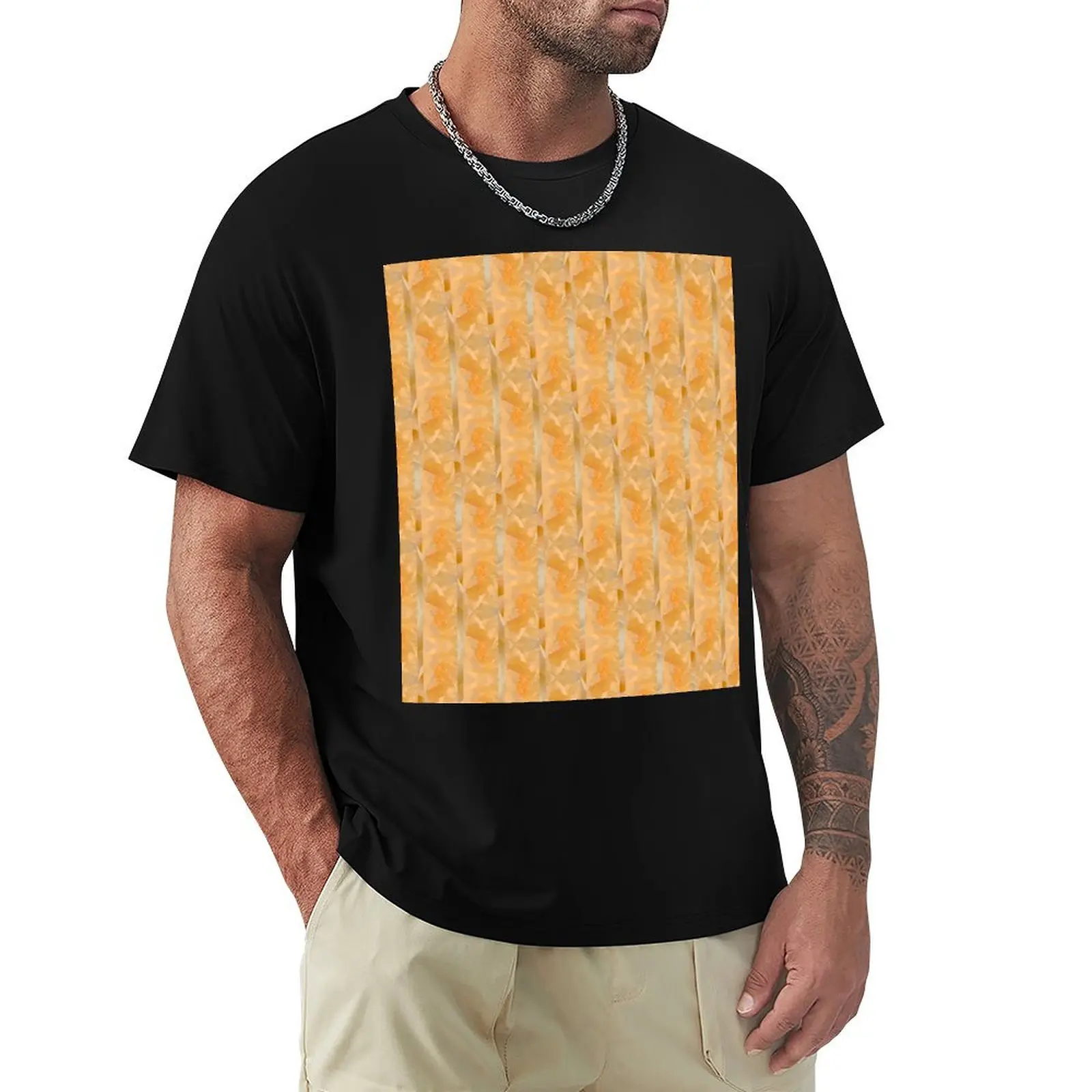 Creamsicle Floral Photography Stripes - Rose and Peony Flower Petal - Soothing Calm Orange and Pale Butter Yellow T-Shirt
