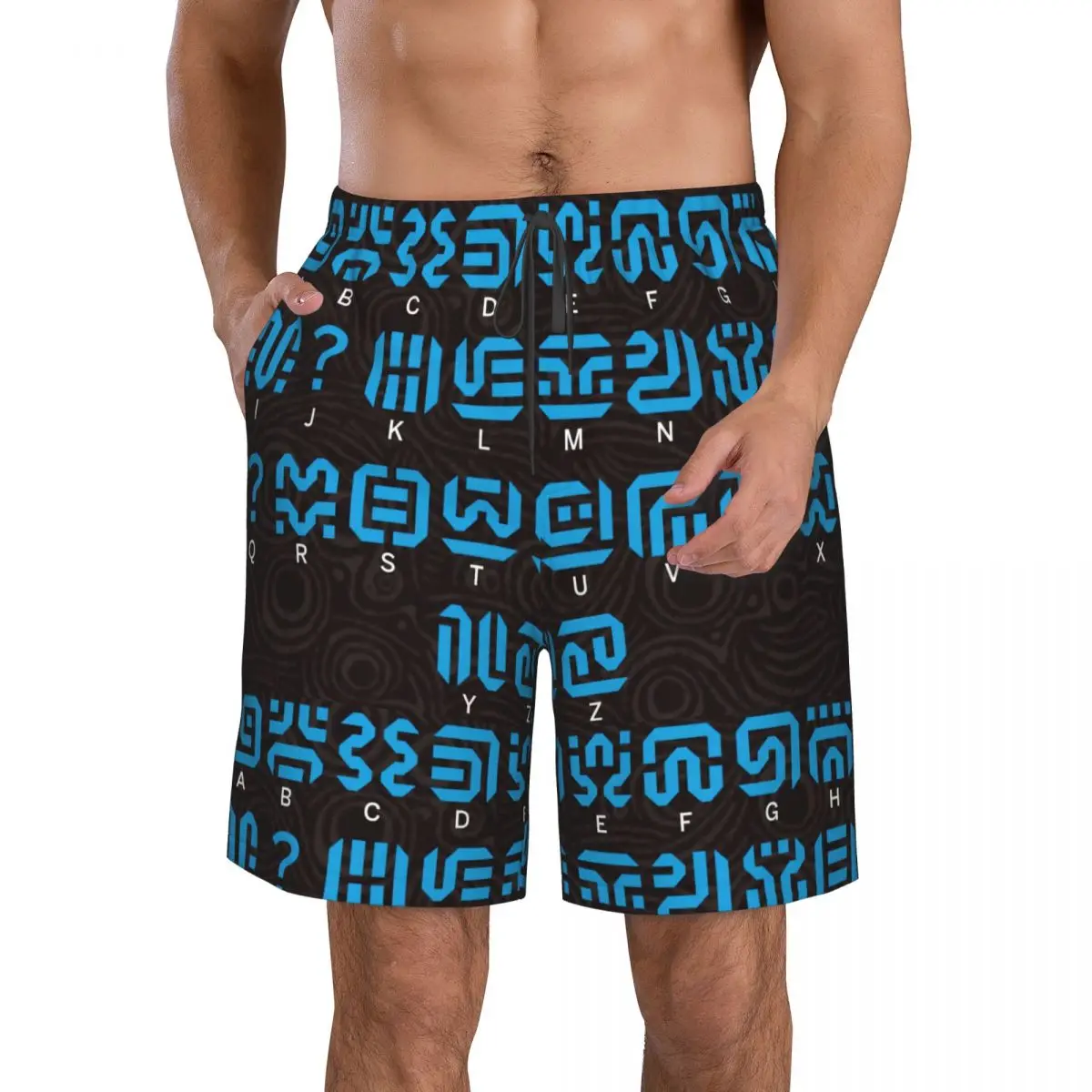 Zelda Translate Breath Of The Wilds Fantasy Men's Beach Shorts Fitness Quick-drying Swimsuit Funny Street Fun 3D Shorts