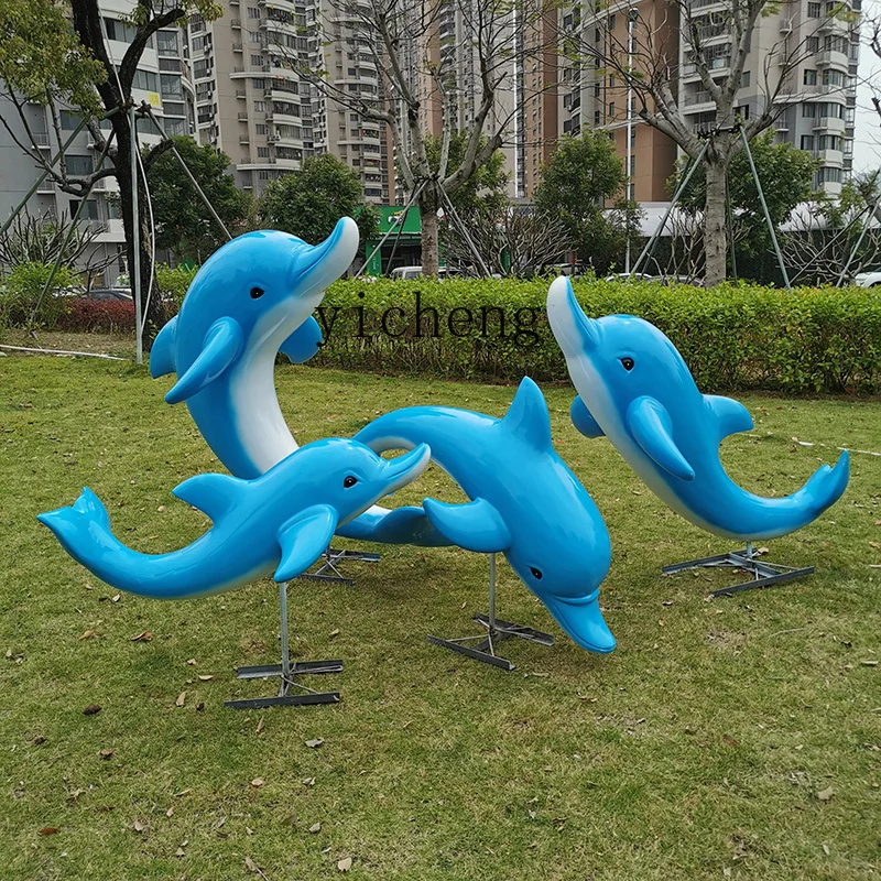 

XL Dolphin Ornament Fiberglass Simulation Animal Aquarium Beach Theme Sculpture