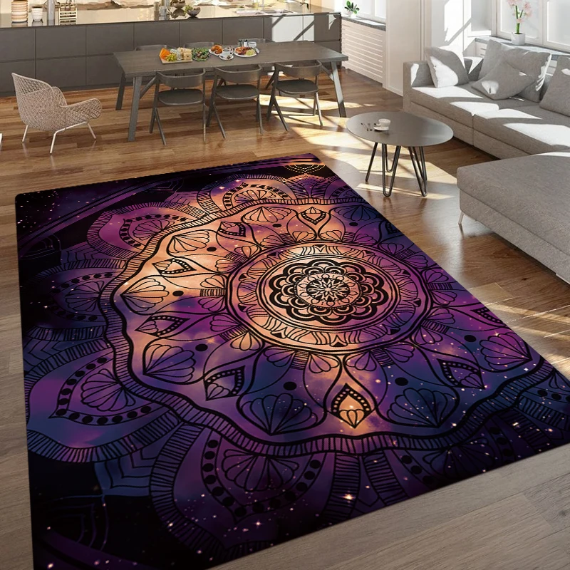 

The Mandala Flower Color F Pattern Printed Rectangle Carpet Rug For Bedroom Living Room Soft Fluffy Rug Nonslip Mat Home Decor