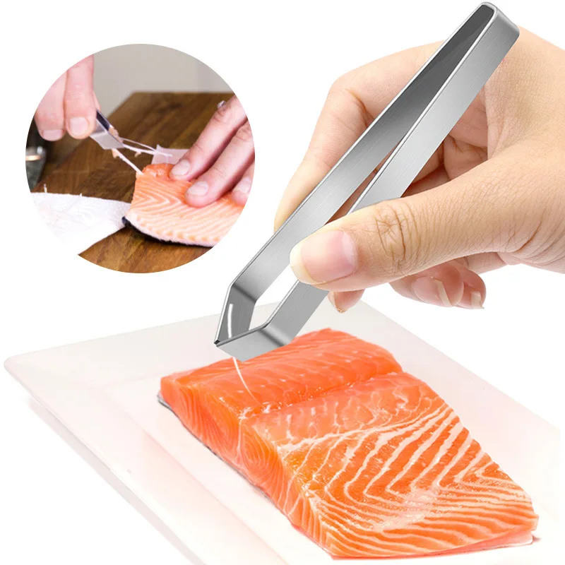 Stainless steel hair extractor Kitchen pig hair tweezers remove chicken hair Pluck fish bone tweezers pluck duck hair