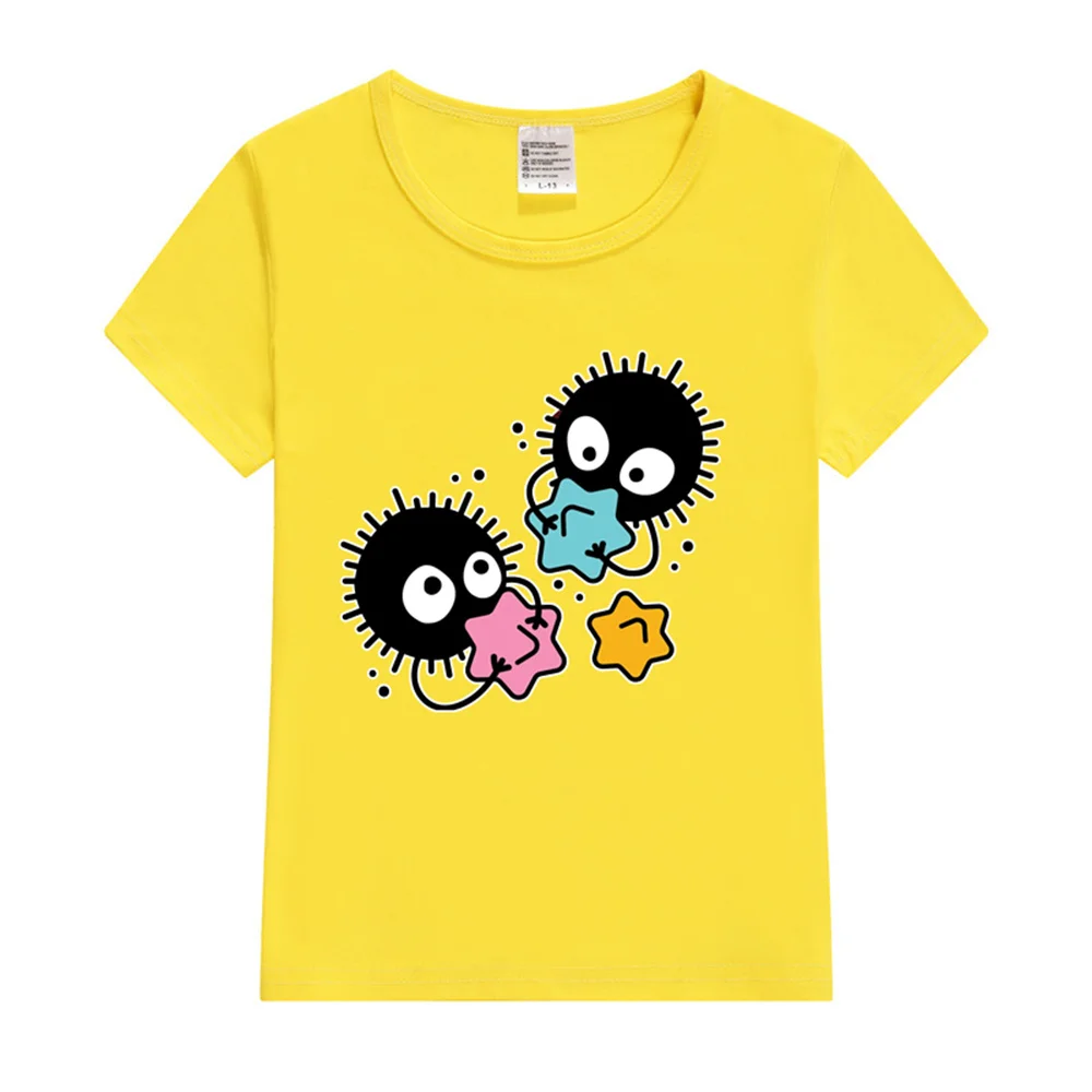 Soot studio ghibli T-shirt per bambini T-shirt Kawaii Bambini Estate T-shirt a maniche corte Cartoon Animal Ragazzi Ragazze Kawaii Top Tshirt