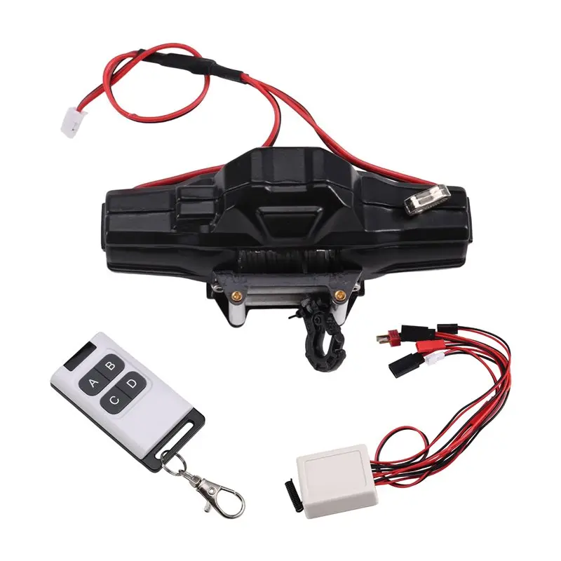 AS96-Simulación de cabrestante de Metal de doble Motor simulado para 1/10 para 1/8 coche trepador de control remoto Axial SCX10