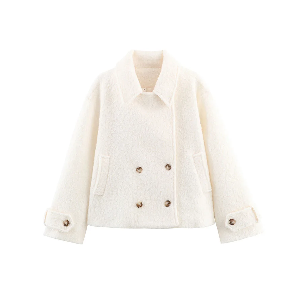 

Autumn and winter new women's clothing fashion simple and versatile looped velvet short coat jacket