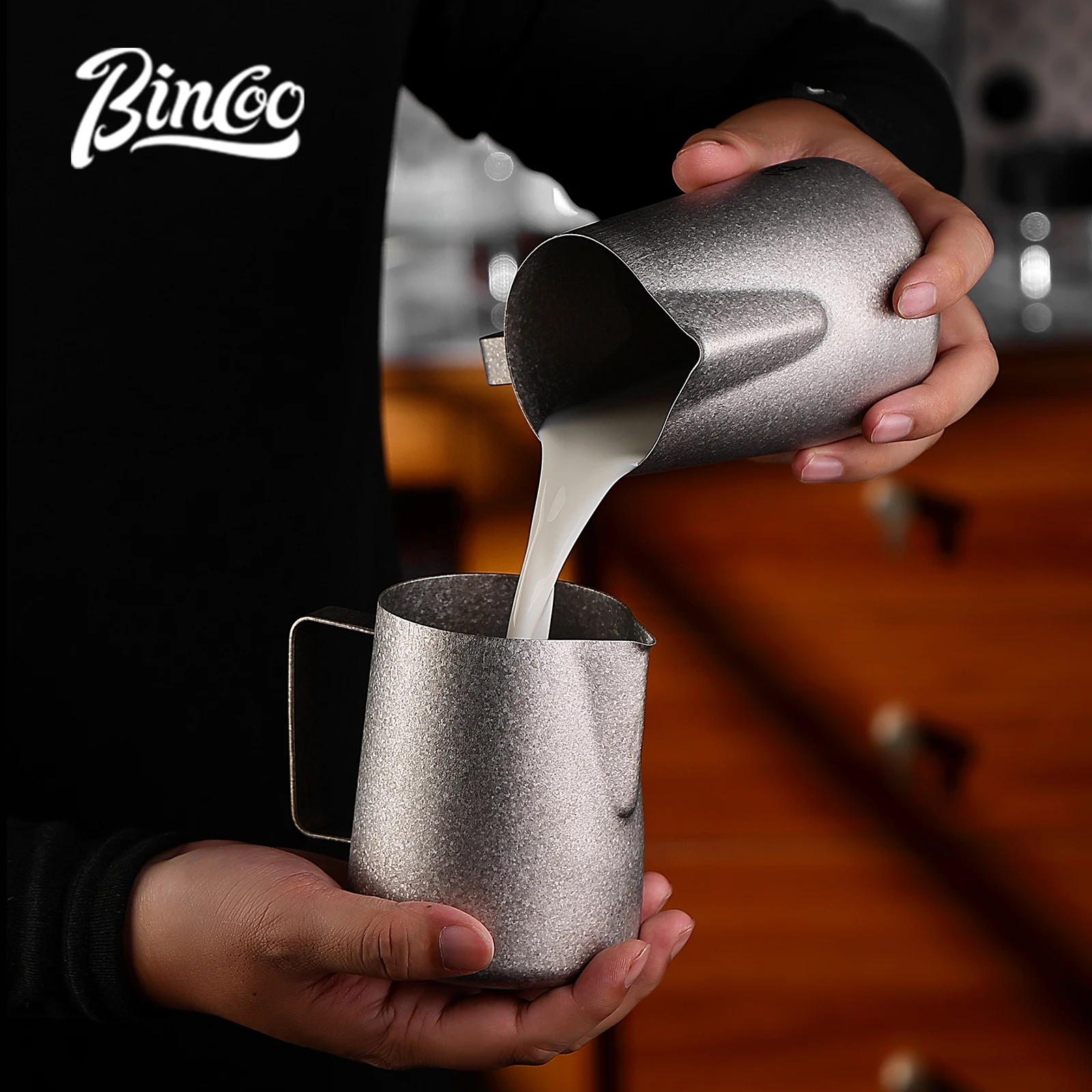 

Bincoo Pure Titanium Milk Frothing Jug – Professional Coffee Pitcher with Pointed Spout for Latte Art Cappuccino