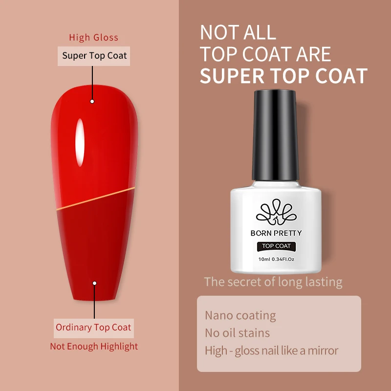 Sinh Ra Khá 10Ml Căn Cứ Gel Top Coat Gel UV Móng Tay Móng Tay Nghệ Thuật Làm Móng Ngâm Tắt 60 Màu Lai dầu Bóng Bền Gel Móng Tay