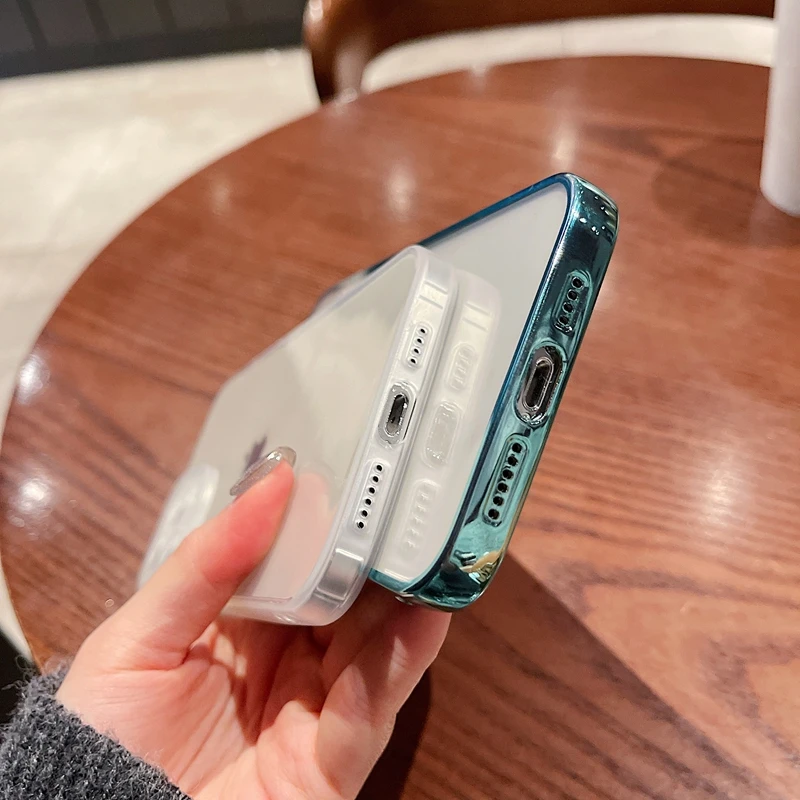 Luxury Soft Electroplate Case For iPhone 11 12 13 14 Pro Max X XS XR 7 8 Plus SE 2020 Mini Transparent Protection Cover