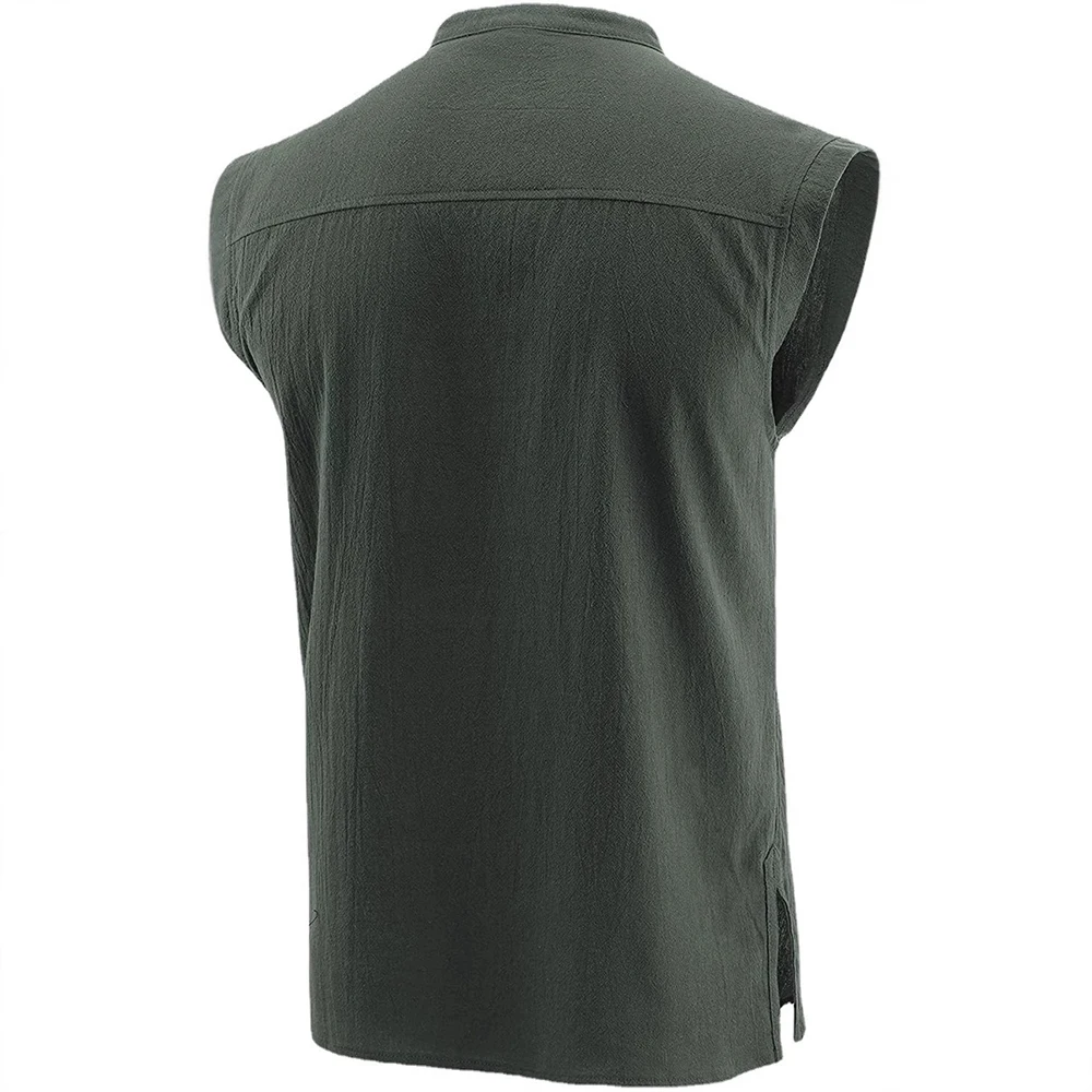 New Men's Retro Medieval Cotton Vest - Halloween Carnival Performance Costume