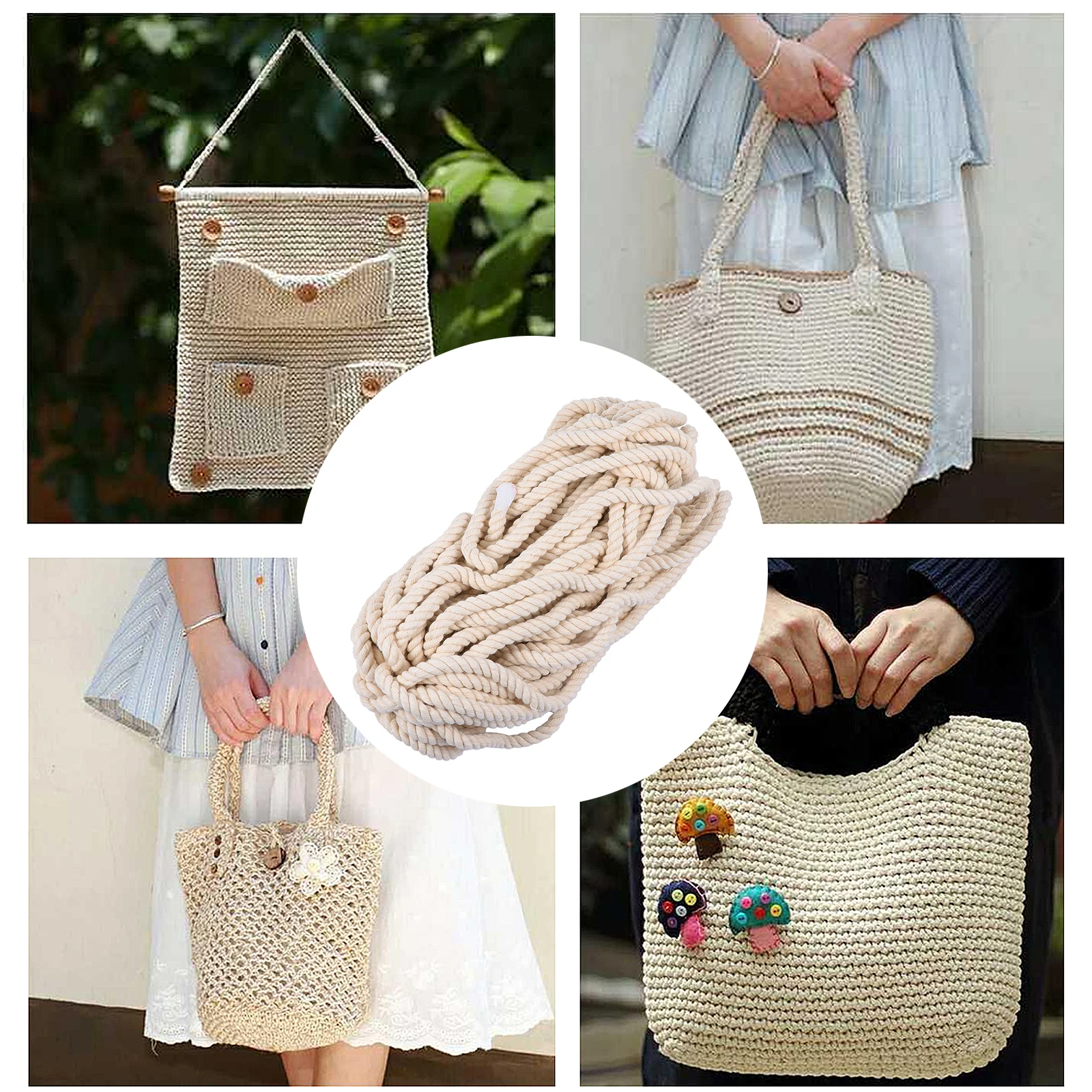 Triple Strand Cotton Rope Thickened Durable Macrame Cord DIY Craft Rope Floral Weddings Gift Wrapping Ribbon Bow Making