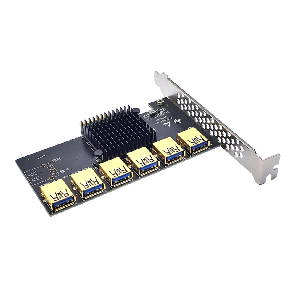 PCI Express Multiplier PCIE 1 to 6 Port USB 3.0 Hub PCI Express 1X 4X 8X 16X VER011 PRO Extender Riser for BTC Mining