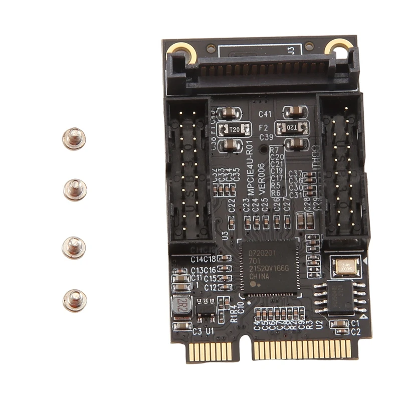 

MINI PCI-E To Dual 19PIN Front 19-Pin 5Gbps Expansion Card 4-Port Adapter D720201 SATA Pickup Port Expansion Card Module