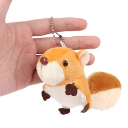 Cute Mini Squirrel Plush Toy Stuffed Doll Pendant Decorations Keychain Key Ring Backpack Oversized Tail Squirrel Bitrhday Gift