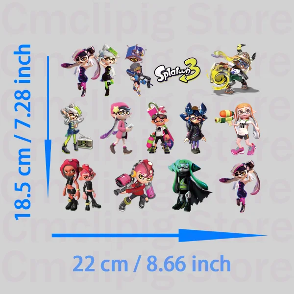 Classic game Splatoon iron on patches for clothes self-adhesive heat transfer stickers stripes for jeans