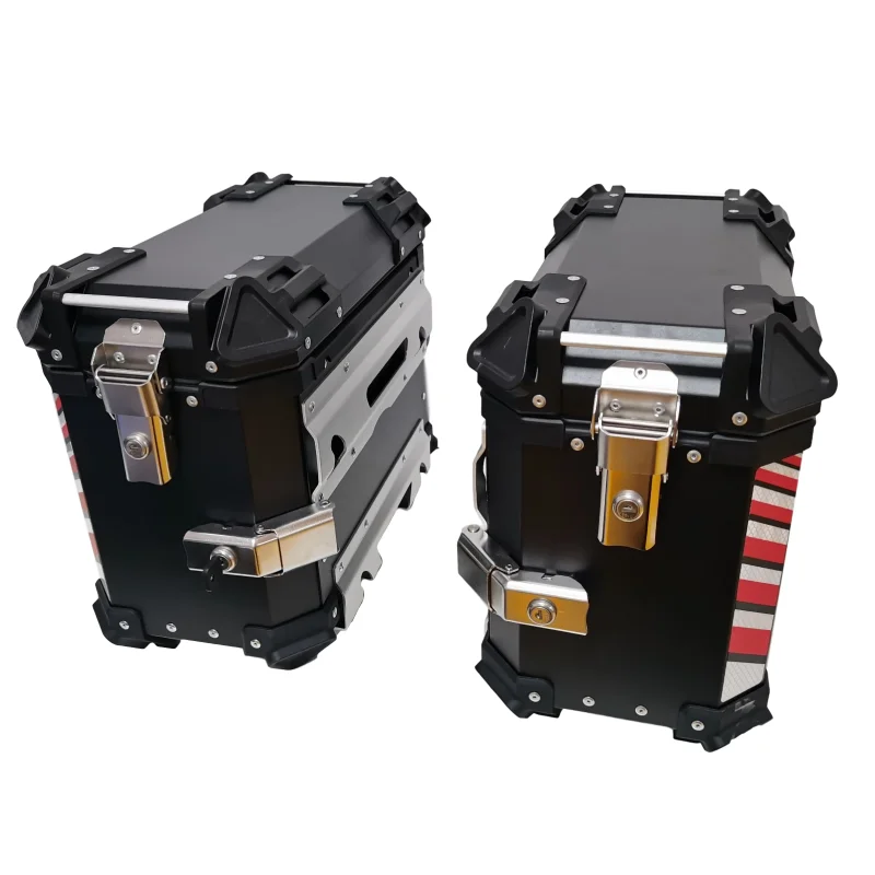 

CHASING Factory Aluminium Motorcycle Side Box Top Box Cargo Delivery Case with Leather Bracket for Panniers and Luggage
