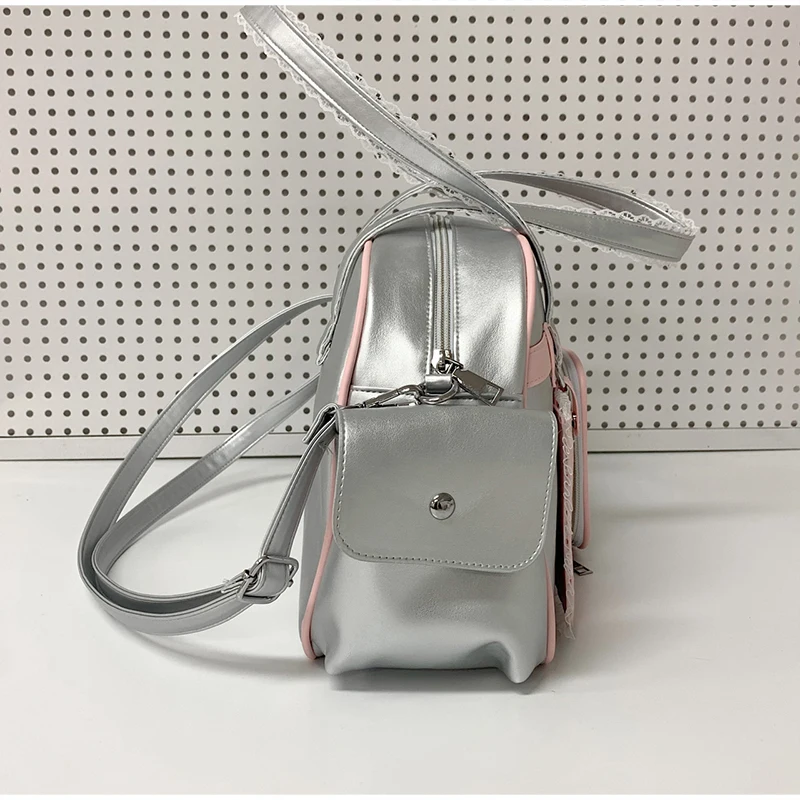 Ita-Tasche mit transparentem Sichtfenster, Otaku-Gürtelschnallen-Design, Umhängetasche, Niedliche Damen-Handtasche mit mehreren Fächern – Detail 3