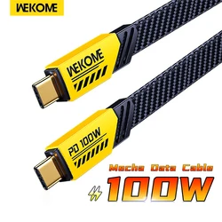 WEKOME Mecha Type C to Type C PD 100W Fast Charging Cable USB A to USB C Lightning Data Cord For iPhone Samsung Xiaomi Huawei