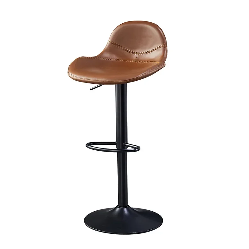 

Liftable Swivel Backrest Bar Stool Household Simple Living Room Bar Chair Leather Iron Chair Pu Bar Furniture