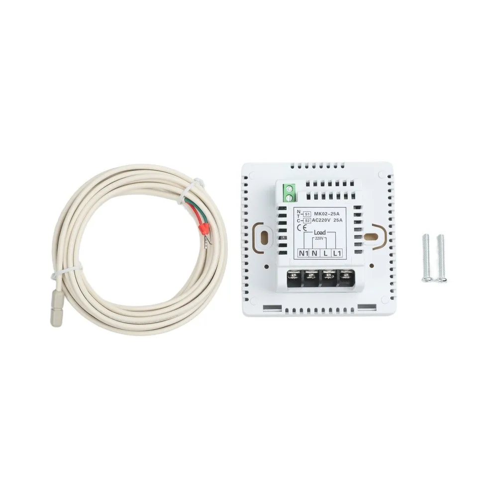 Electric Floor Heating Thermostat 25A 85x85mm PC+ABS Intelligent Temp Control Switch For Steam Room And Electric Film System