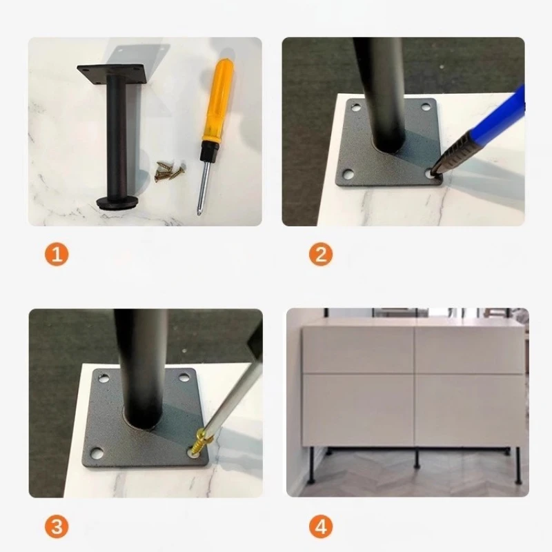 ขาตู้ทีวี 4 ชิ้น ขาตั้งตู้โลหะ ขาตู้ห้องน้ำ ขาเฟอร์นิเจอร์ ขาโต๊ะกาแฟ ขาโซฟา สแตนเลสปรับระดับได้