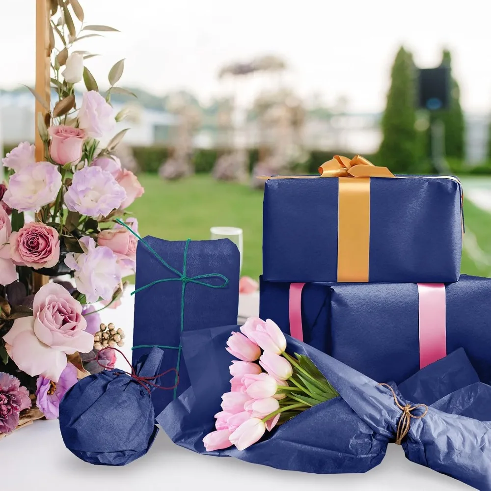120 Sheets Navy Blue Tissue Paper for Gift Bags Wrapping Wedding Birthday Party Crafts Decoration Bulk Art Tissue