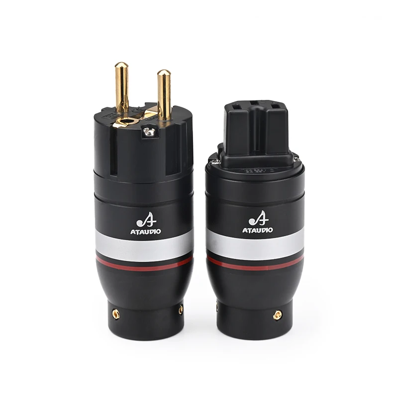 

Высококачественная вилка HiFi с позолоченной вилкой AU US EU, мужской и женский разъем питания для кабеля питания DIY