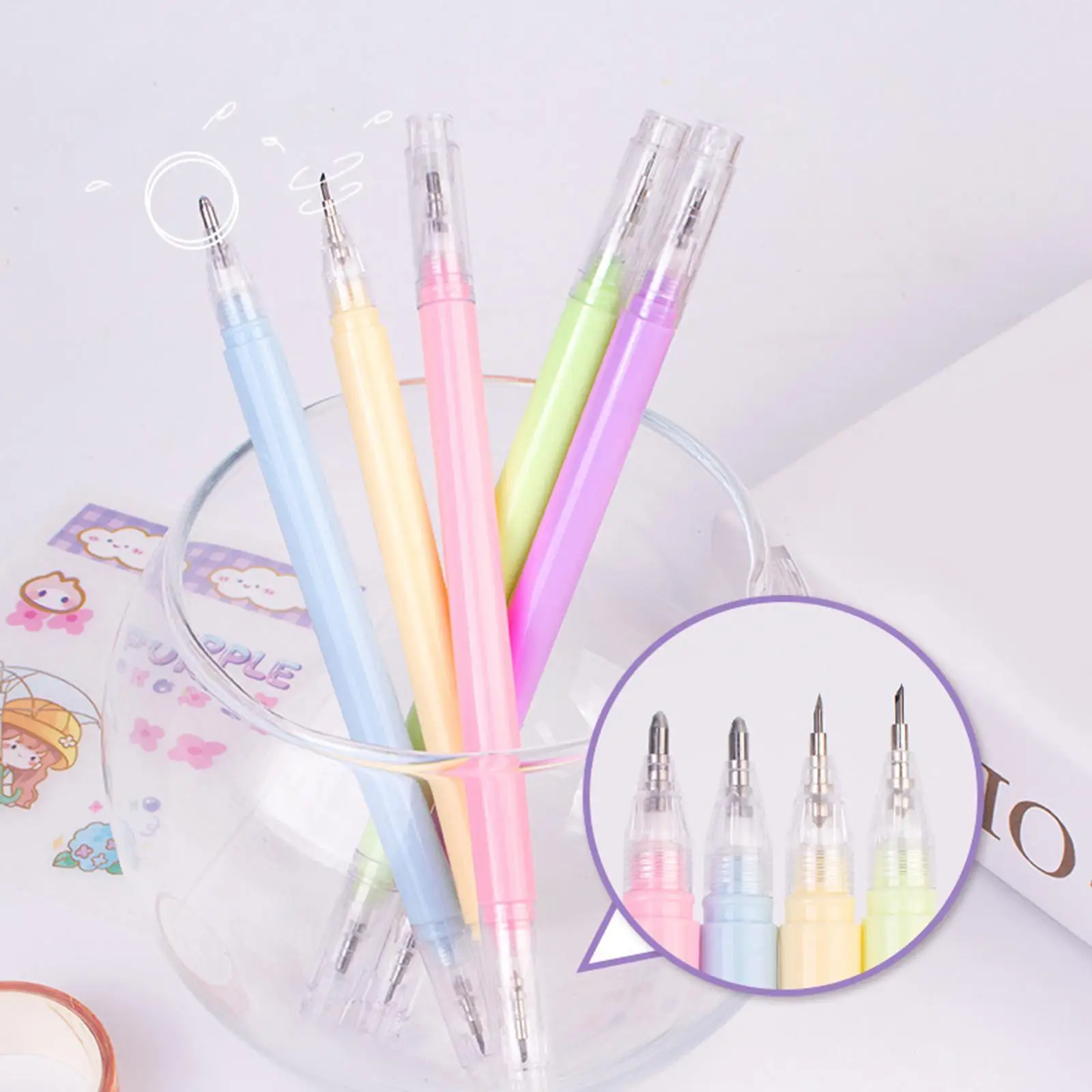 5Pcs Multicolor Paper Cutter Pens Utility for Art Paper Cutting Tool