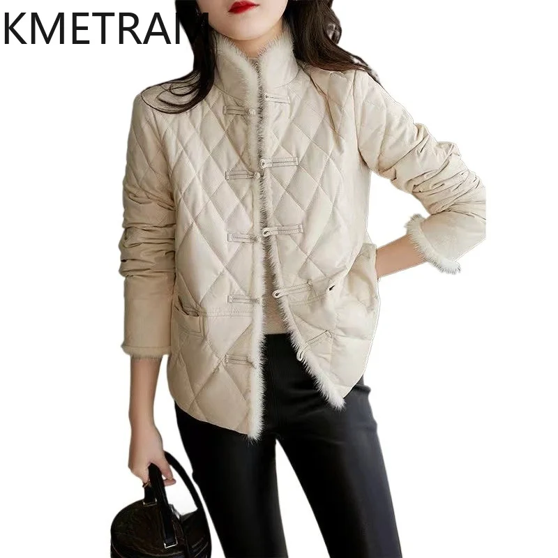 KMETRAM Genuine Sheepskin Goose Down Jackets Women Mink Fur Collar Short Coat Casual Winter Puffer Jacket 2026 Woman Clothes 패딩